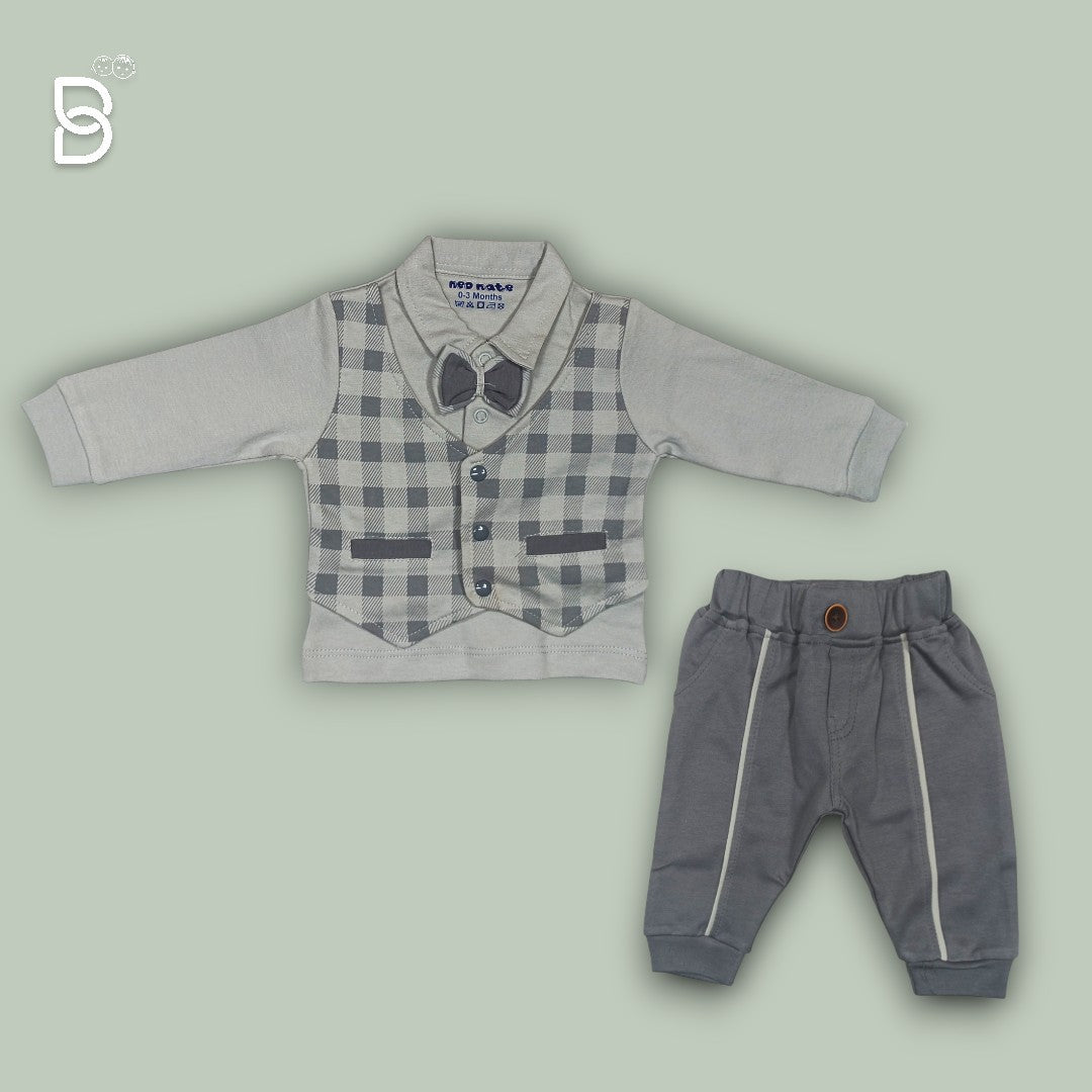 BOYS CASUAL WEAR GREY COLOR SHIRT WITH PANT