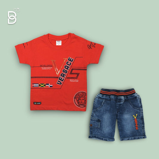 NEW BORN T-SHIRT AND NICKER RED - GILLI DANDA