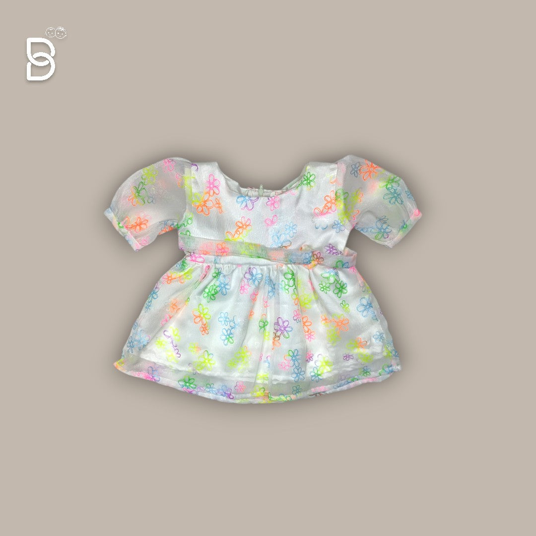 NEW BORN BABY GIRL COTTON FROCK (MULTICOLOUR)