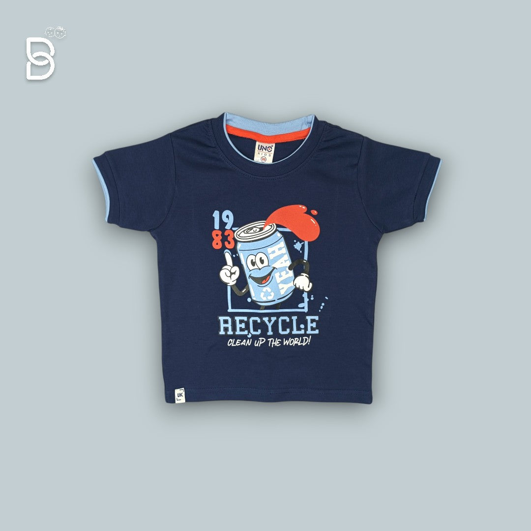 BOYS PRINTED T-SHIRT AND NICKER SKY BLUE - UNO KIDS