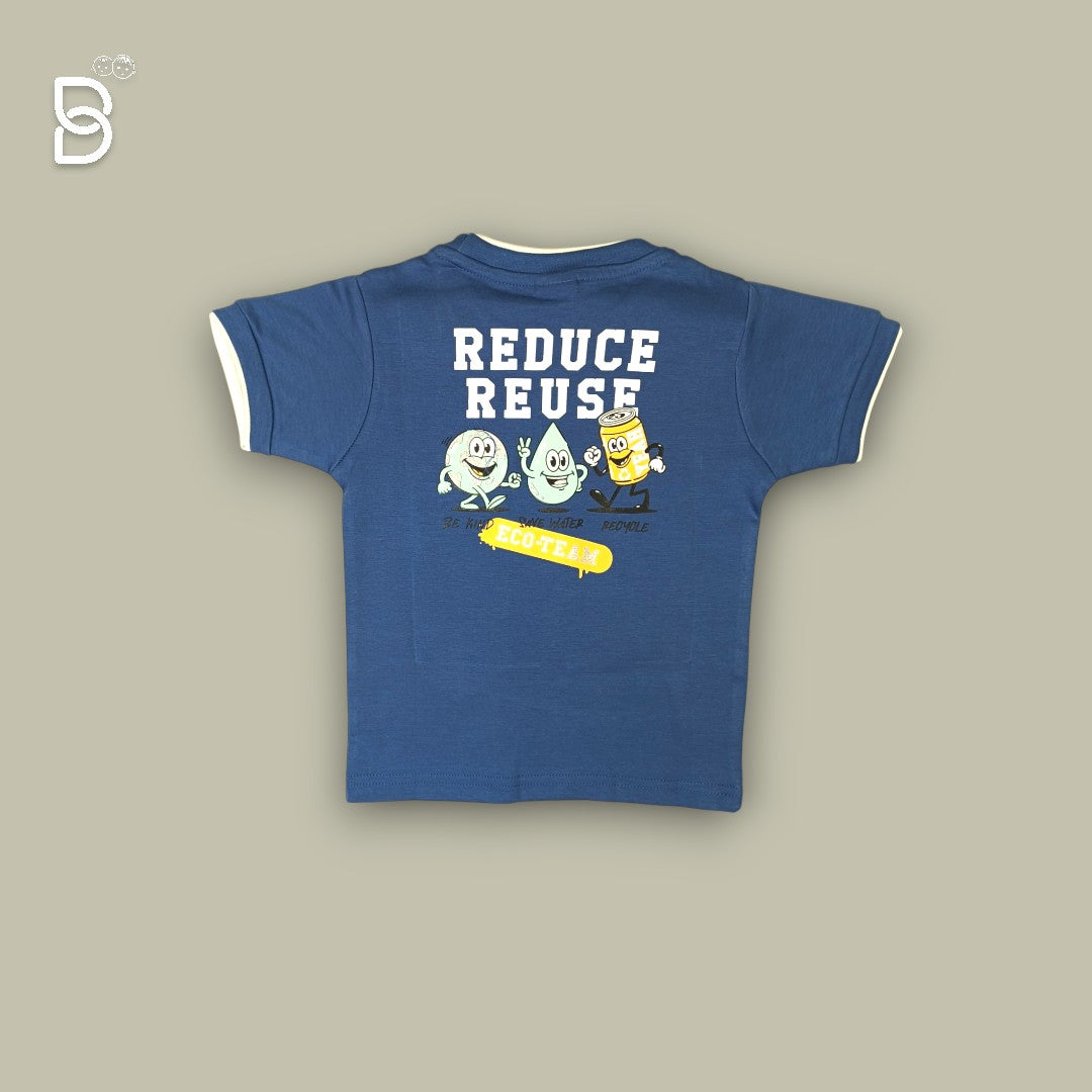 KIDS T-SHIRT & NICKER BLUE & WHITE