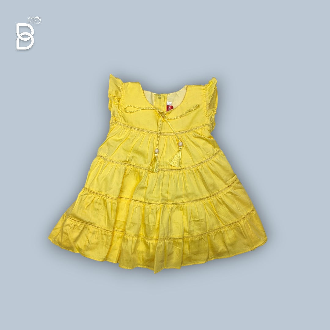 NEW BORN BABY FROCK YELLOW - JILAX