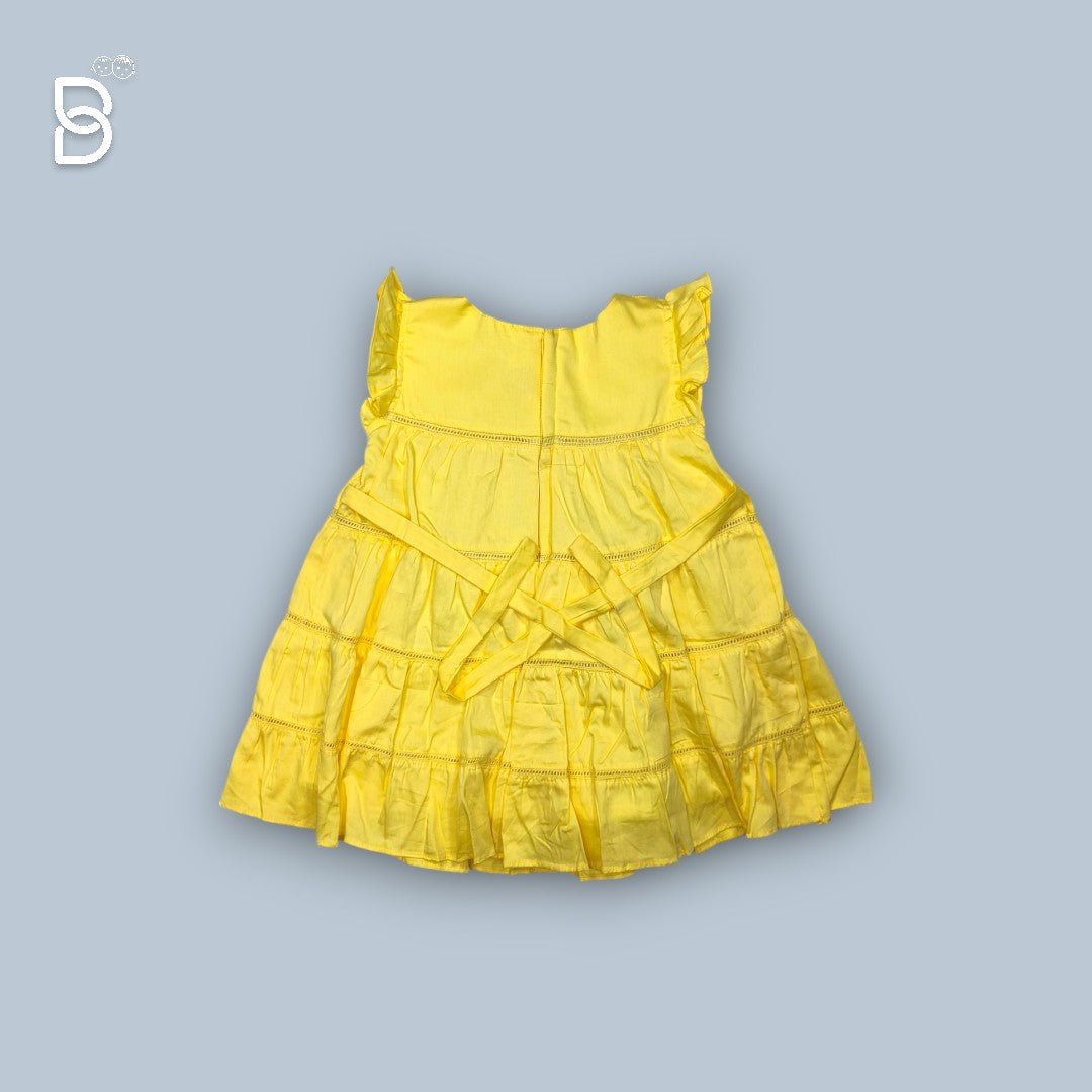 NEW BORN BABY FROCK YELLOW - JILAX