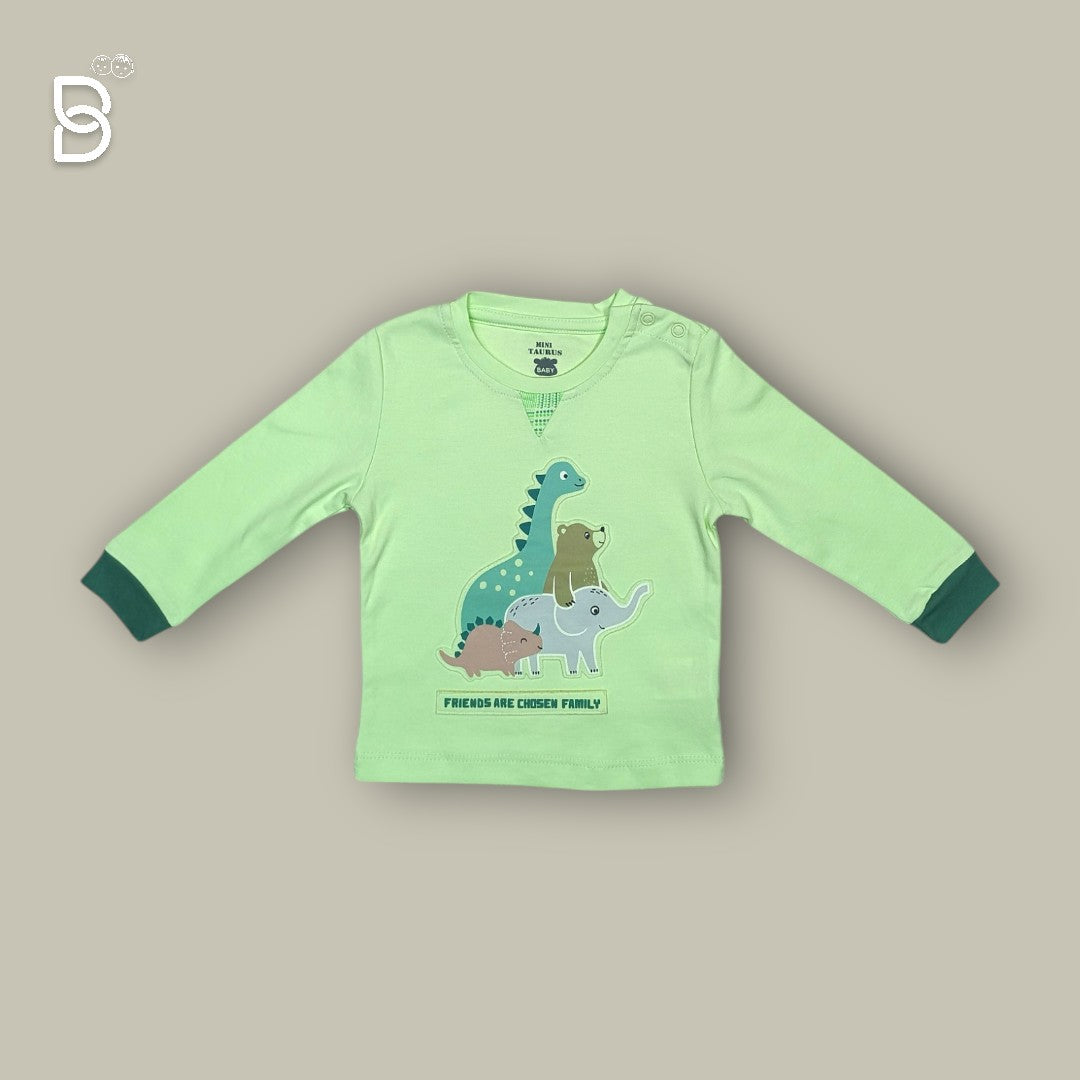 PISTA GREEN T-SHIRT & BOTTLE GREEN PANT COMBO