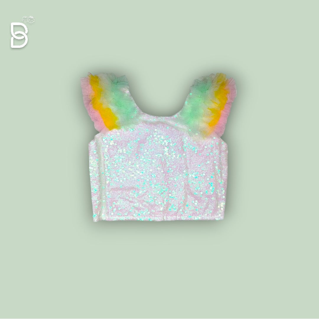 NEW BORN BABY FROCK MULTICOLOR WITH HAIR BAND & SHOE - MULTI