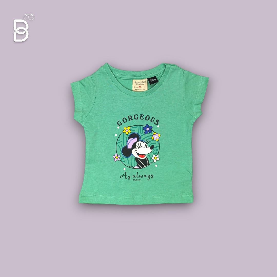 GIRLS CASUAL WEAR COTTON T-SHIRT & NICKER GREEN - OLLYPOP
