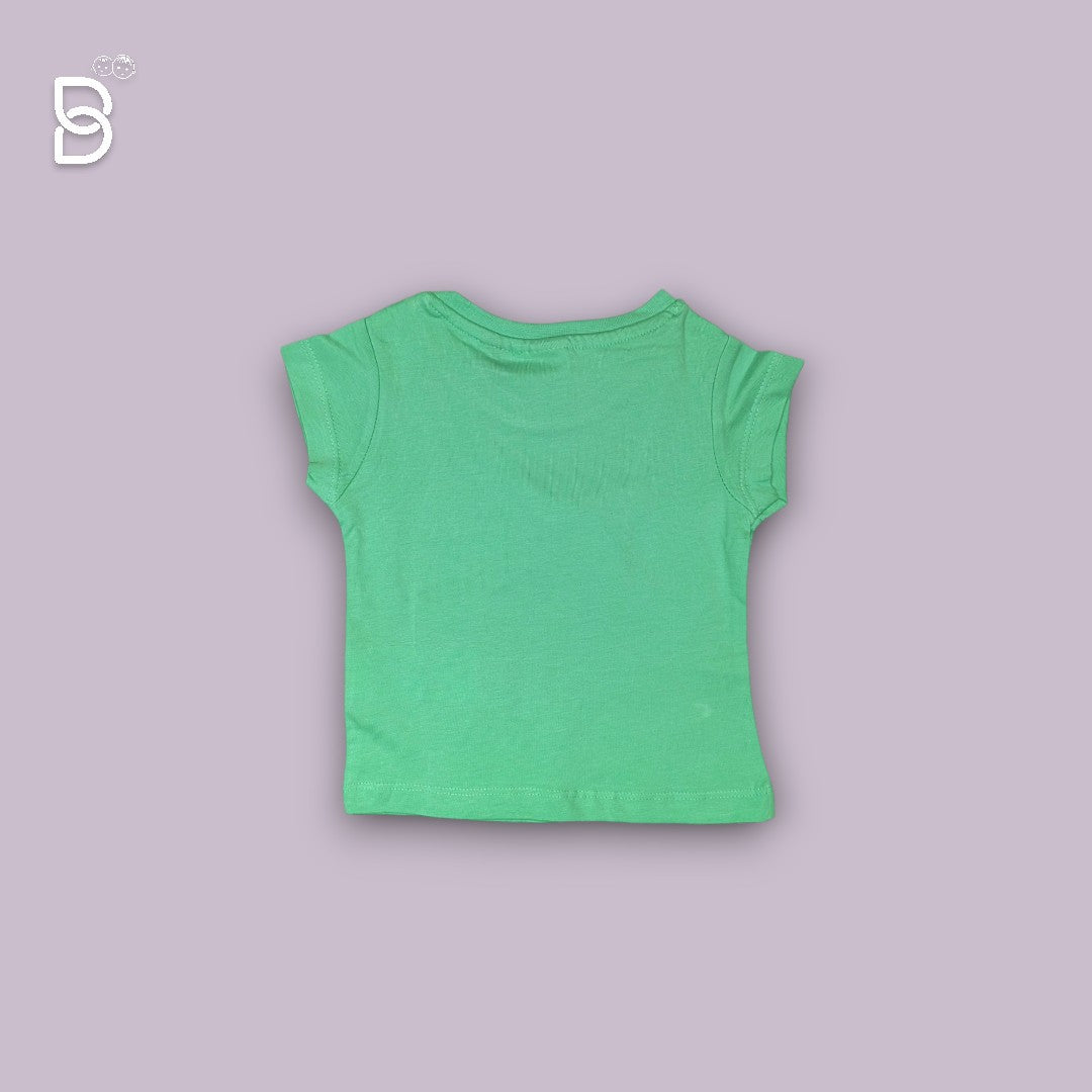 GIRLS CASUAL WEAR COTTON T-SHIRT & NICKER GREEN - OLLYPOP