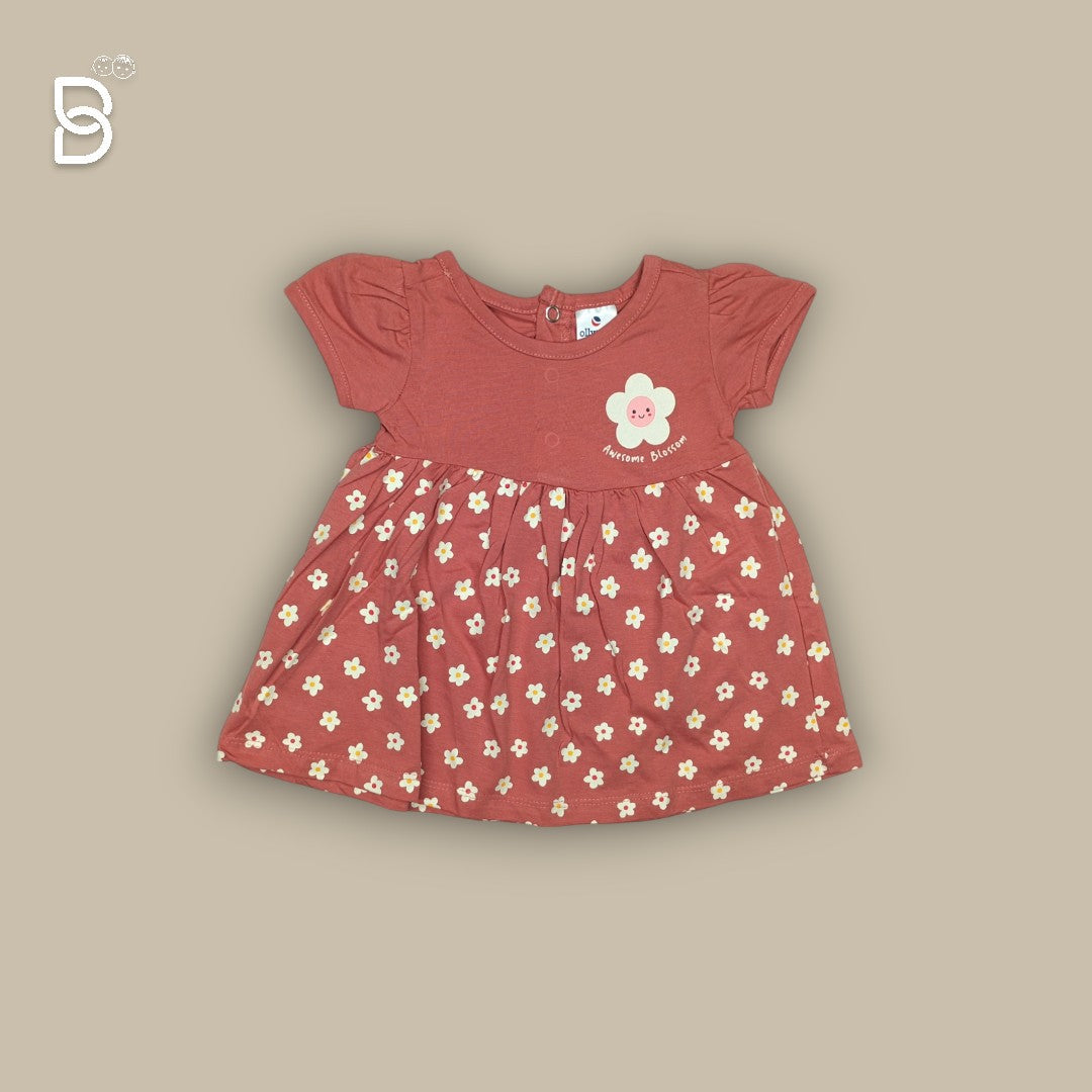 GIRLS RUST COLOUR FROCK