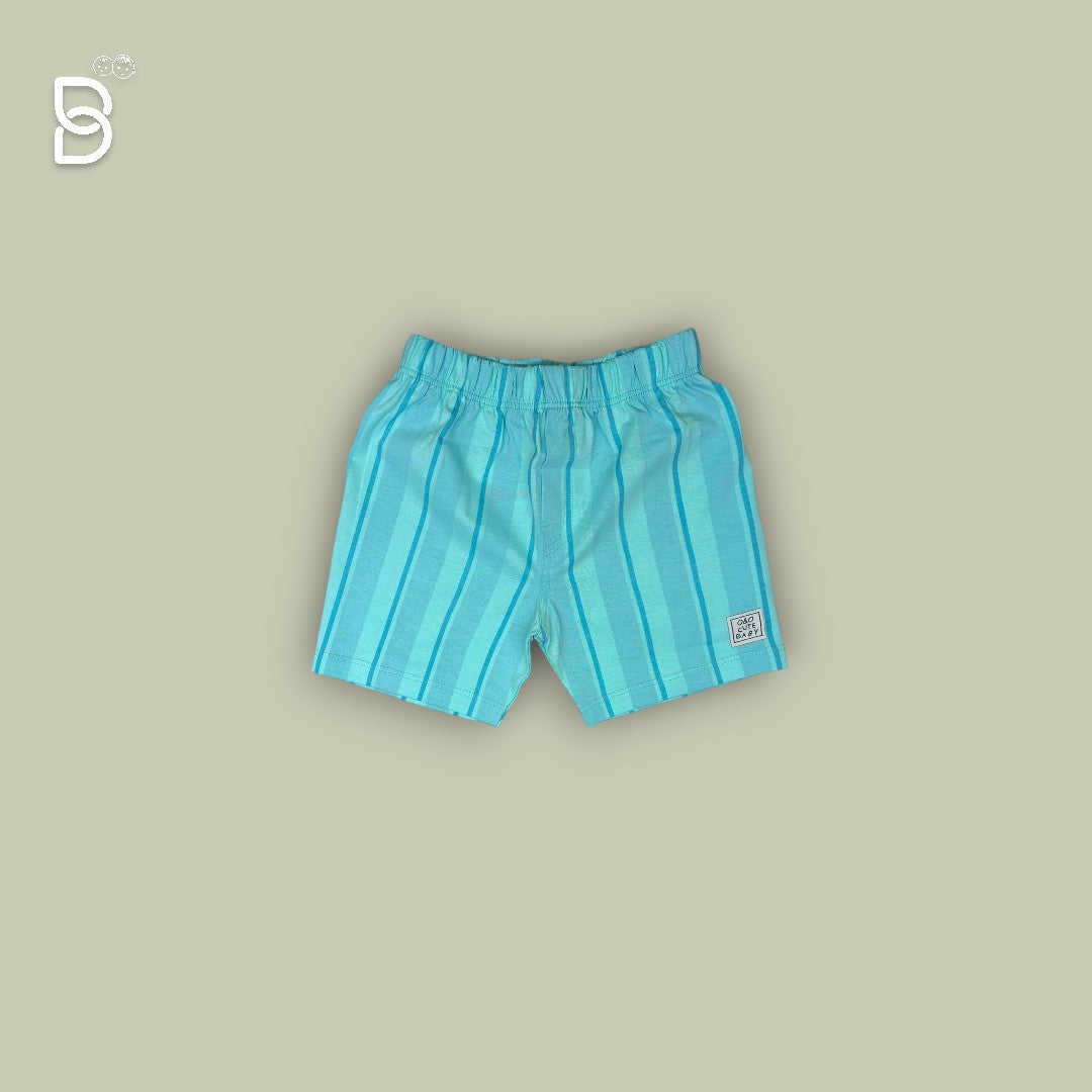 KIDS PRINTED T-SHIRT AND NICKER SKY BLUE - O&O