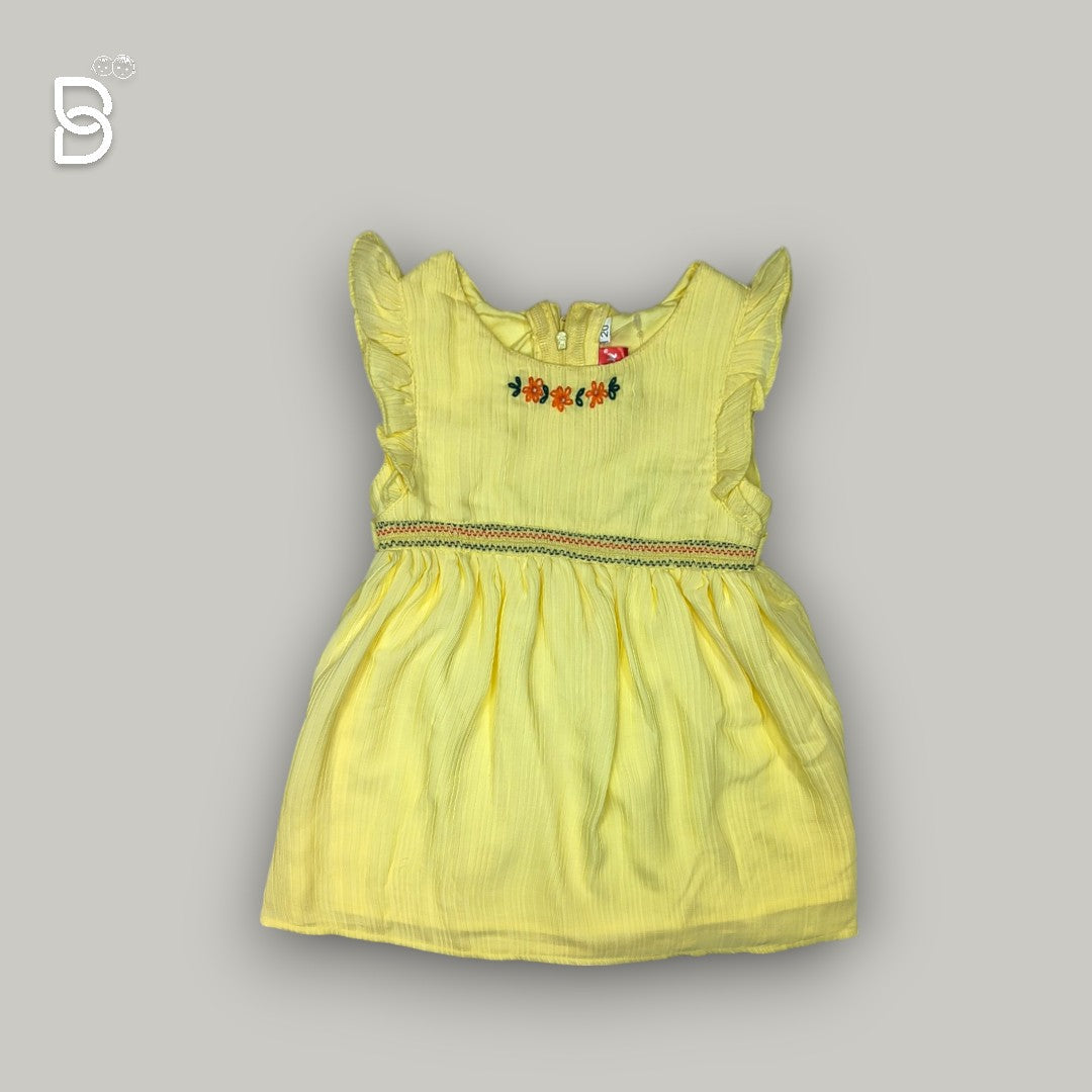 NEW BORN BABY FROCK YELLOW - JILAX