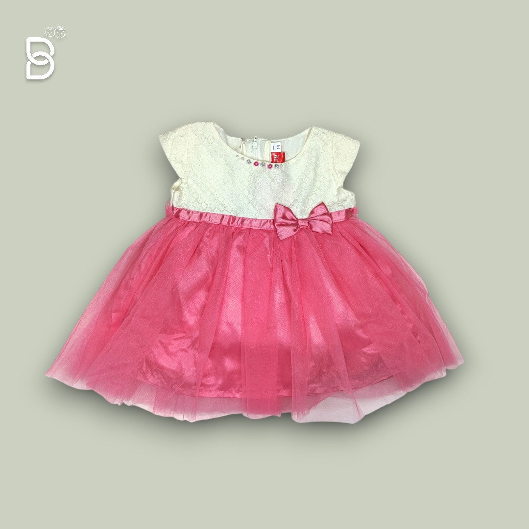 NEW BORN BABY FROCK PINK - JILAX