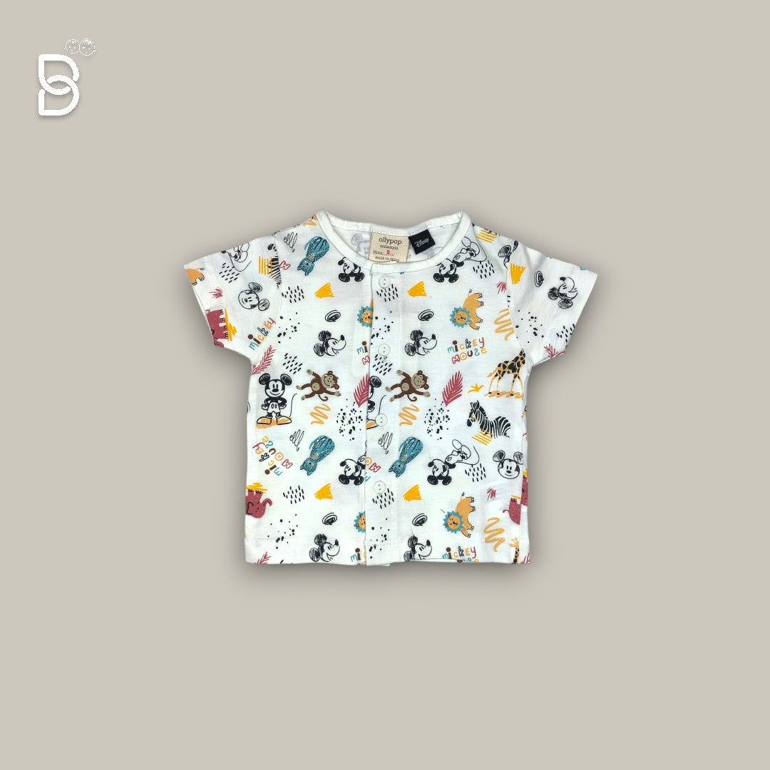 KIDS SHORT SLEEVES FULL PRINTED T-SHIRT & NICKER UNISEX MULTI - OLLYPOP