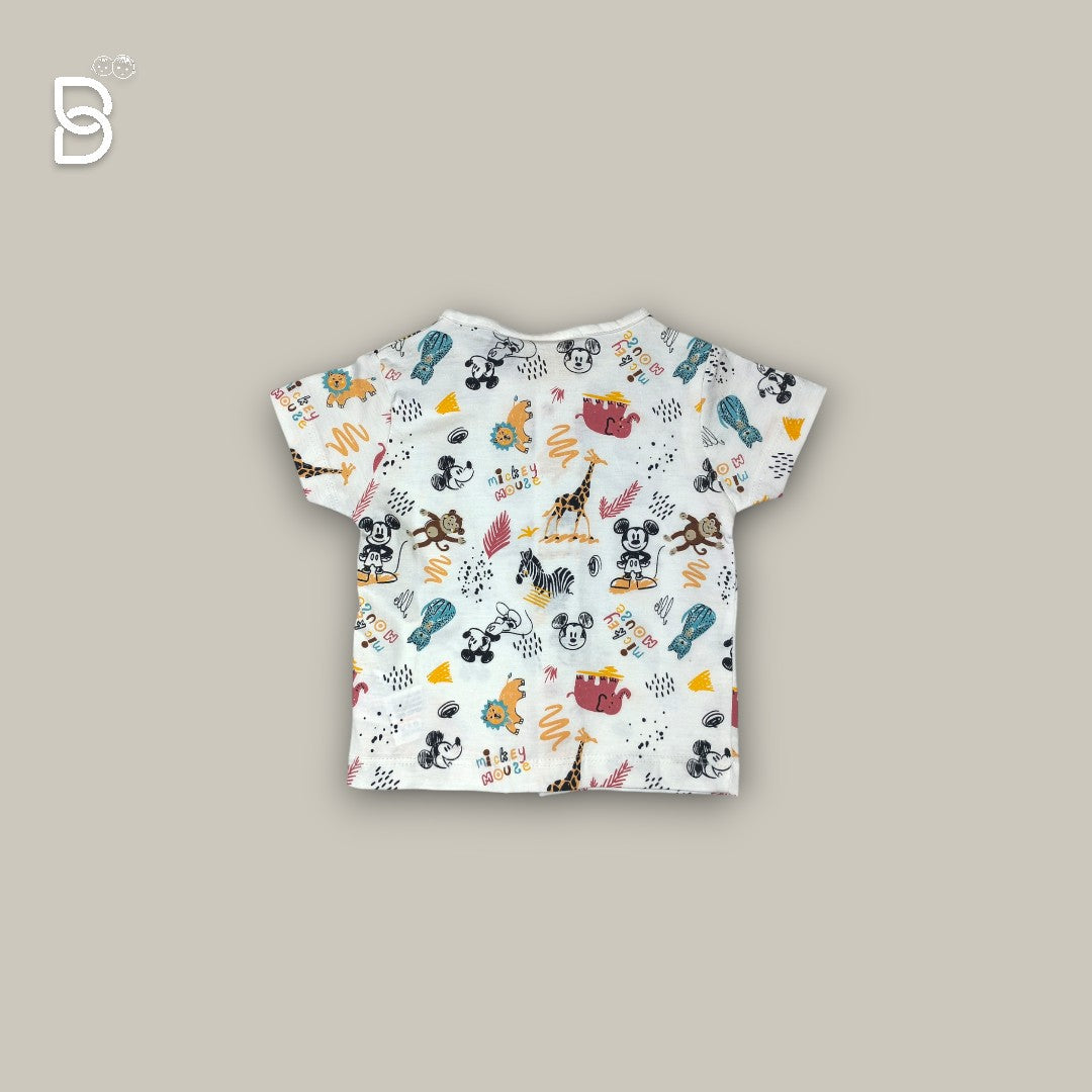 KIDS SHORT SLEEVES FULL PRINTED T-SHIRT & NICKER UNISEX MULTI - OLLYPOP