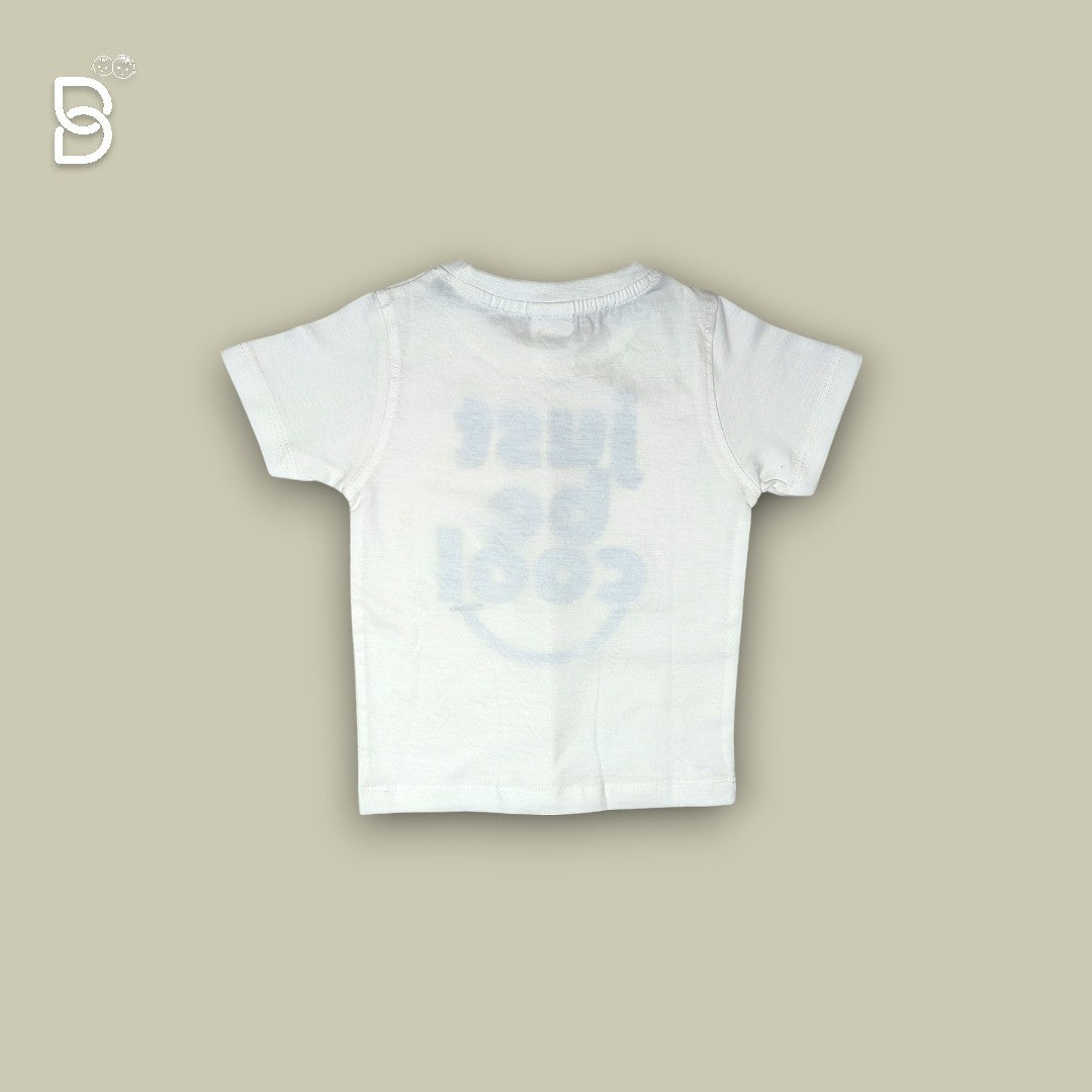 KIDS CASUAL WEAR T-SHIR & CHECKERED NICKER WHITE & BLUE - O&O