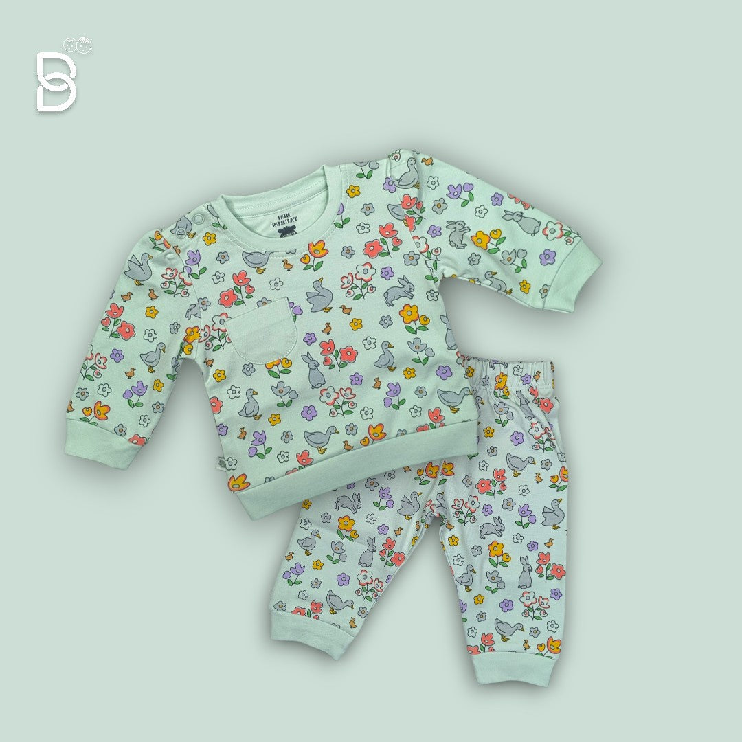 NEW BORN BABY GIRL JOGGER SET GREEN - MINI TAURUS
