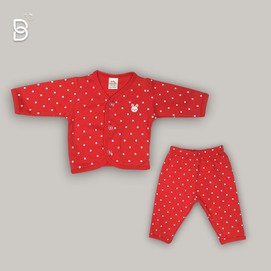 NEW BORN BABY COTTON SET RED - NATURELLE