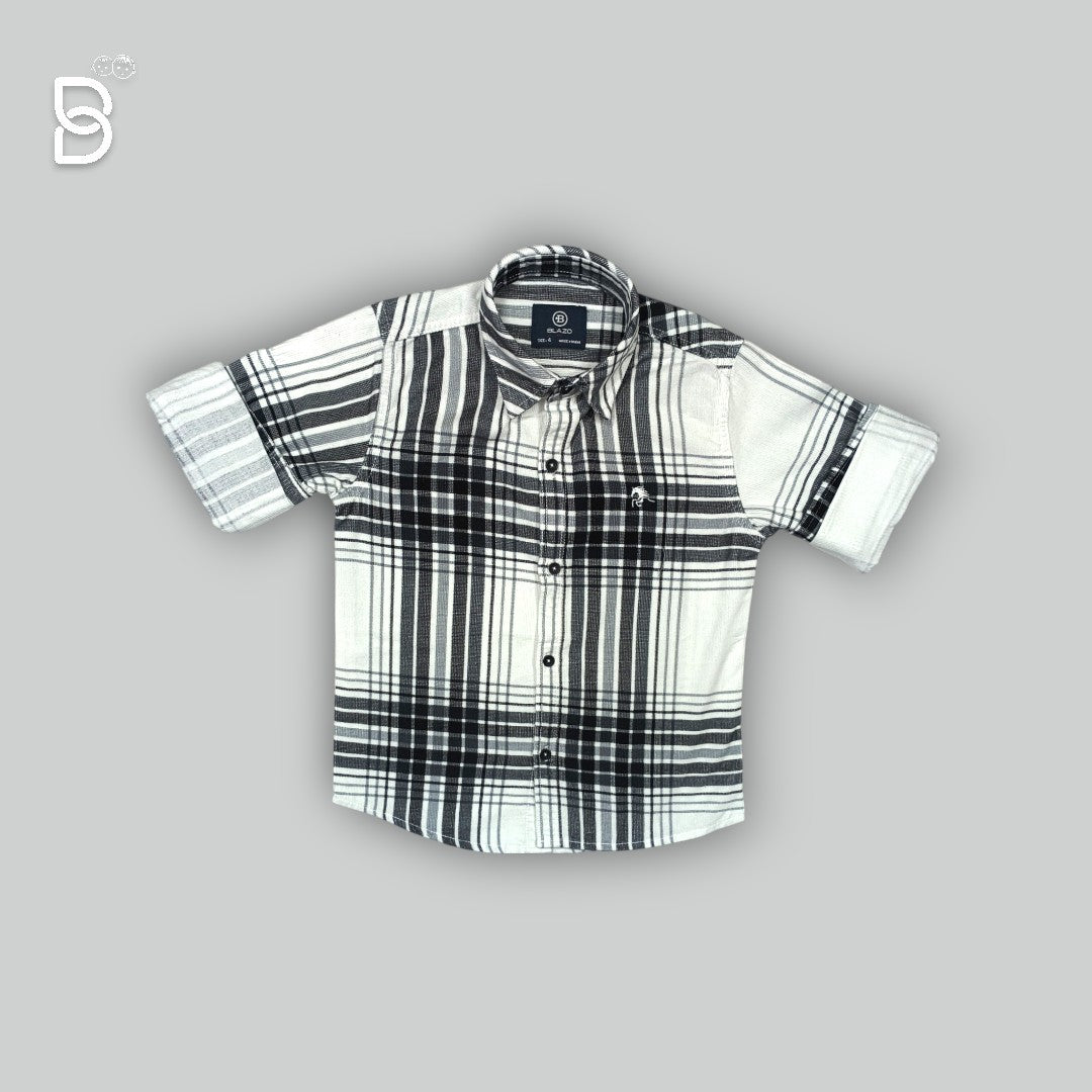 BOYS SHIRT BLACK CKECKERED