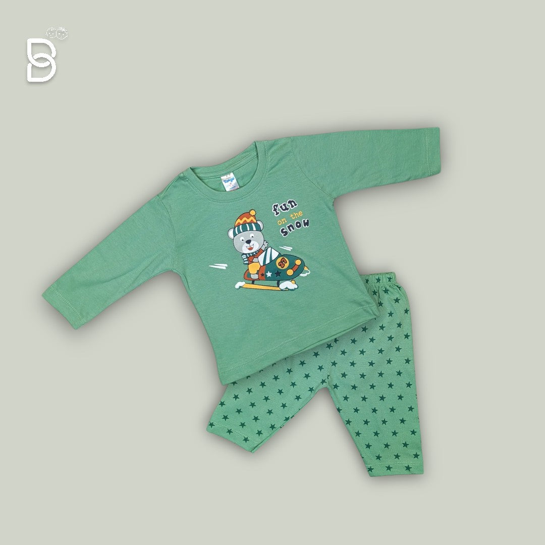 NEW BORN COTTON SET BOTTLE GREEN COLOR