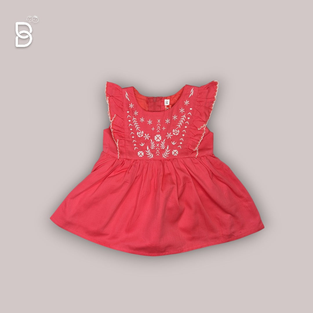 NEW BORN BABY FROCK RED - JILAX
