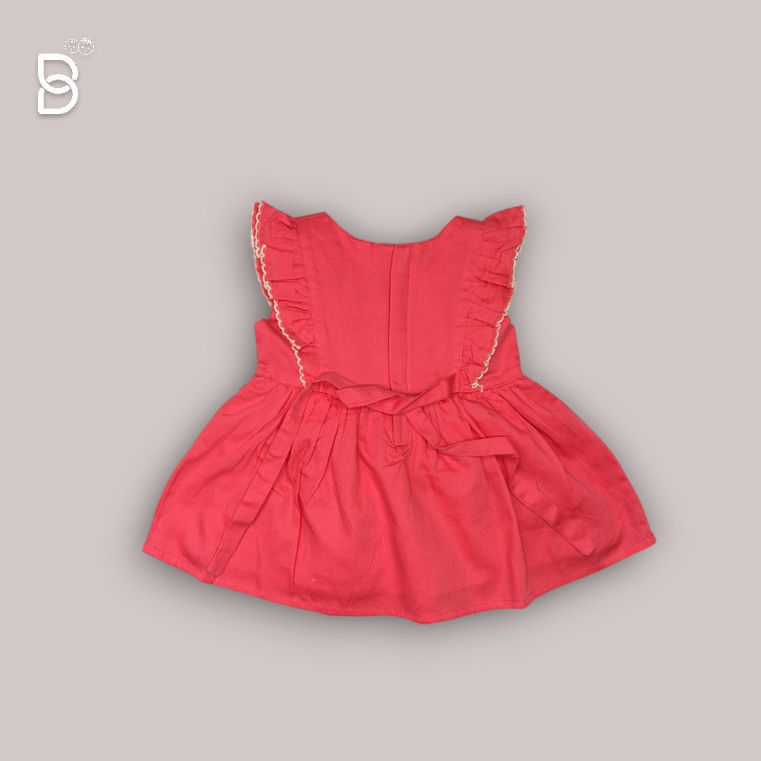 NEW BORN BABY FROCK RED - JILAX