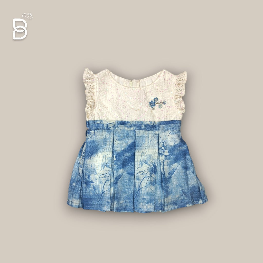NEW BORN BABY FROCK BLUE - JILAX