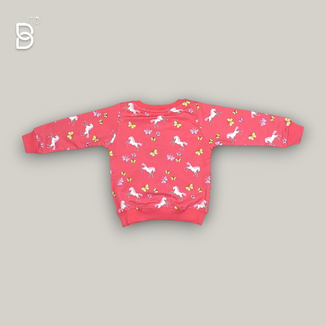 BABY GIRL PURE COTTON PRINTED T-SHIRT RED - BUDDIES
