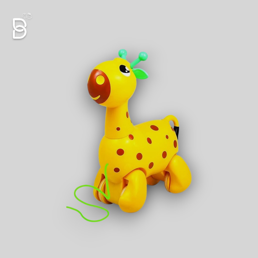 GIGGLES - NICO THE GIRAFFE, PULL ALONG TOY, 18 MONTHS & ABOVE, INFANT AND PRESCHOOL TOYS (YELLOW)