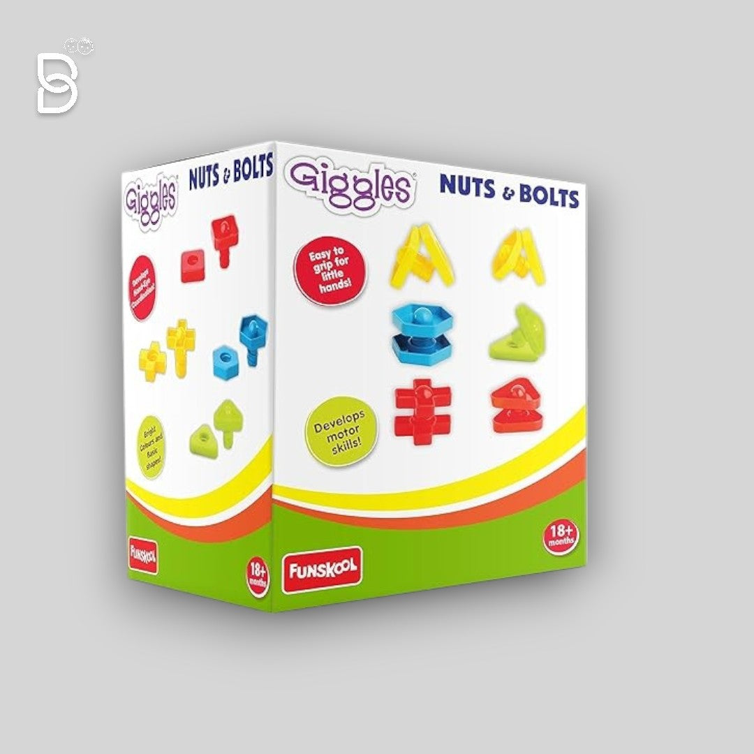 FUNSKOOL - NUTS AND BOLTS, INTERLOCKING EDUCATIONAL BLOCKS, SHAPE & COLOURS