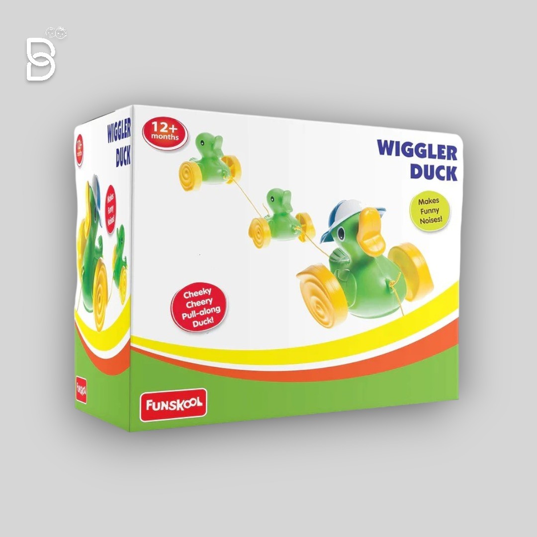 FUNSKOOL-GIGGLES WIGGLER DUCK, MULTICOLOR - WIGGLER DUCK