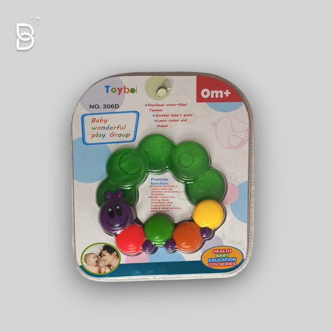 TOY BOI TEETHER TOY BABY SILICON SMOOTHING TEETHING TOYS CATERPILLAR LINKS WATER FILLED SOFT TEETHER