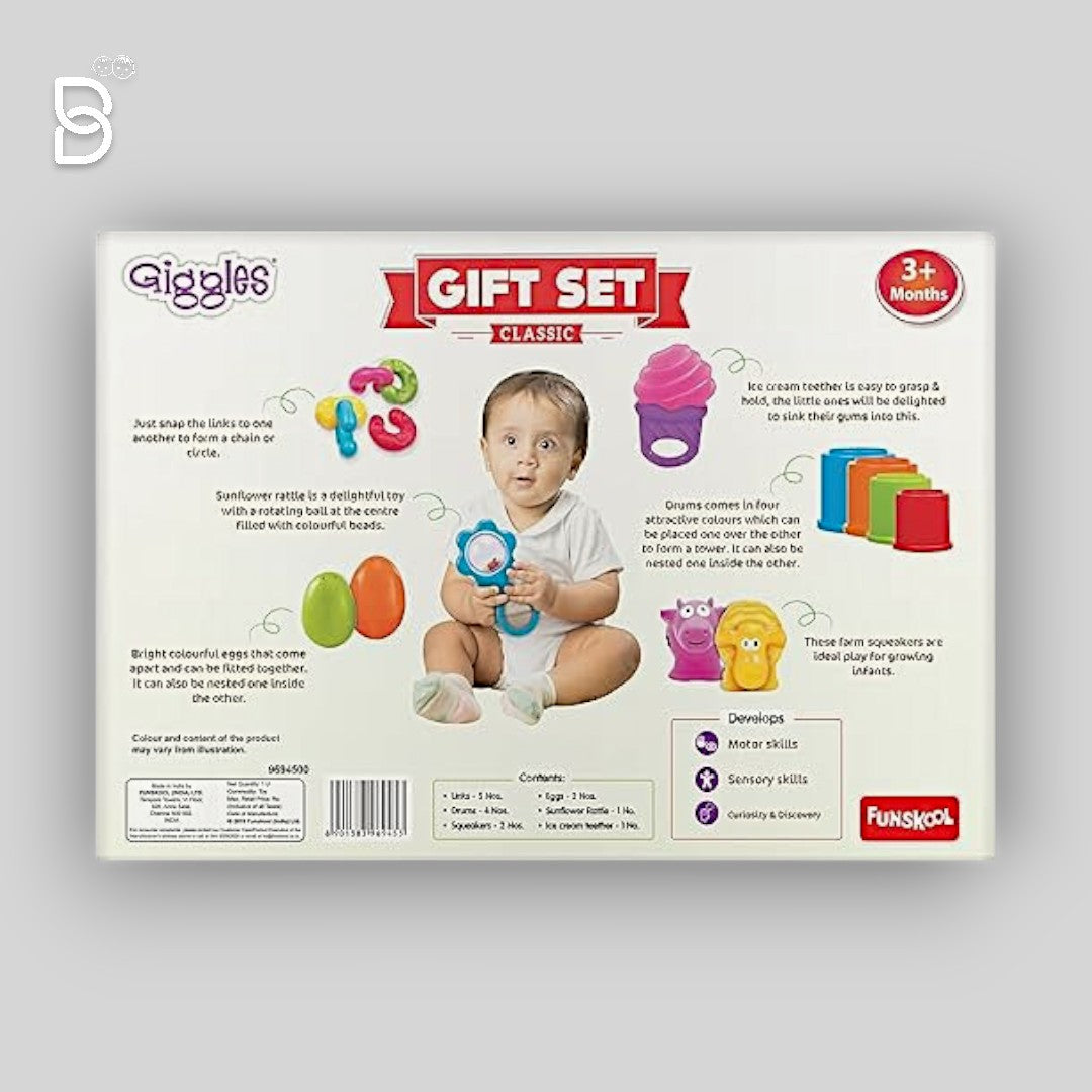 FUNSKOOL GIFT SET CLASSIC (3 Months+) RATTLES, TEETHERS, SQUEAKERS, ETC