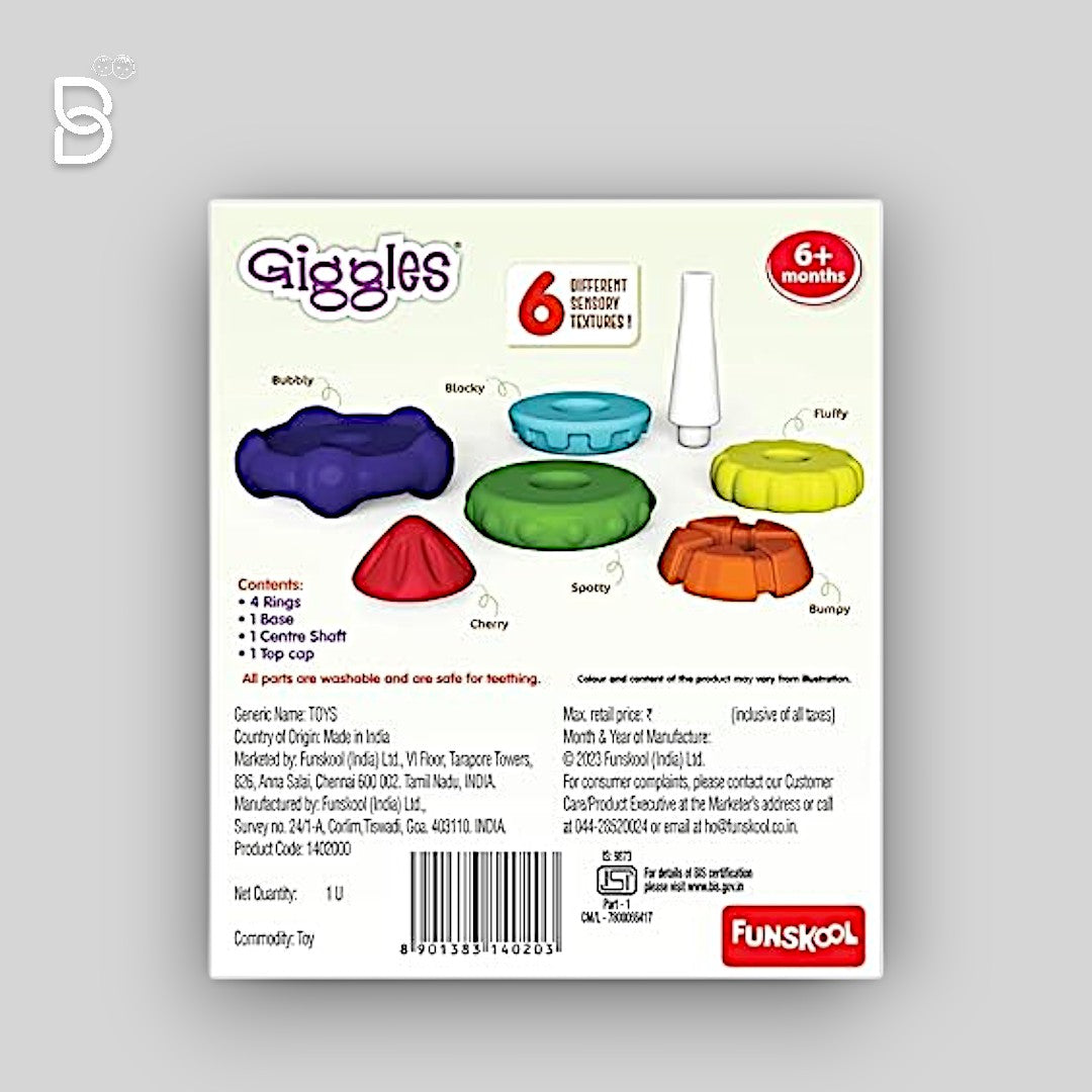 FUNSKOOL - STACK A ROCKET - 6PCS WITH TEXTURES, MULTI-COLOURED LEARNING EDUCATIONAL TOY, TOY FOR TODDLERS