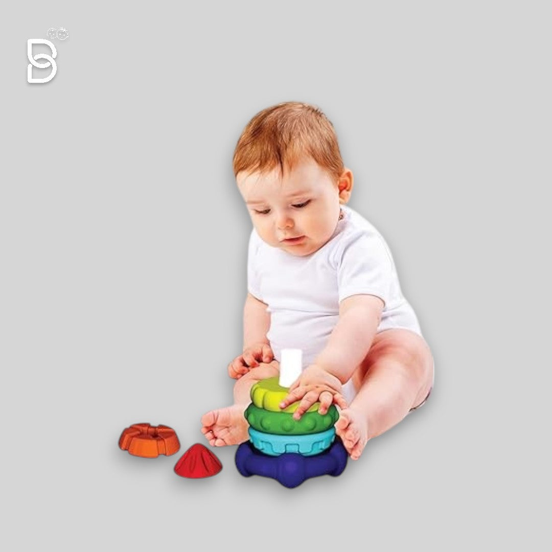 FUNSKOOL - STACK A ROCKET - 6PCS WITH TEXTURES, MULTI-COLOURED LEARNING EDUCATIONAL TOY, TOY FOR TODDLERS