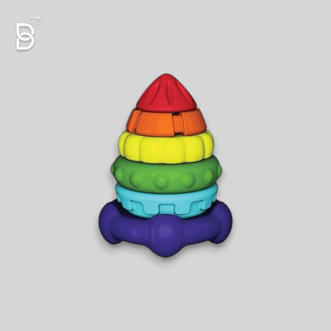 FUNSKOOL - STACK A ROCKET - 6PCS WITH TEXTURES, MULTI-COLOURED LEARNING EDUCATIONAL TOY, TOY FOR TODDLERS