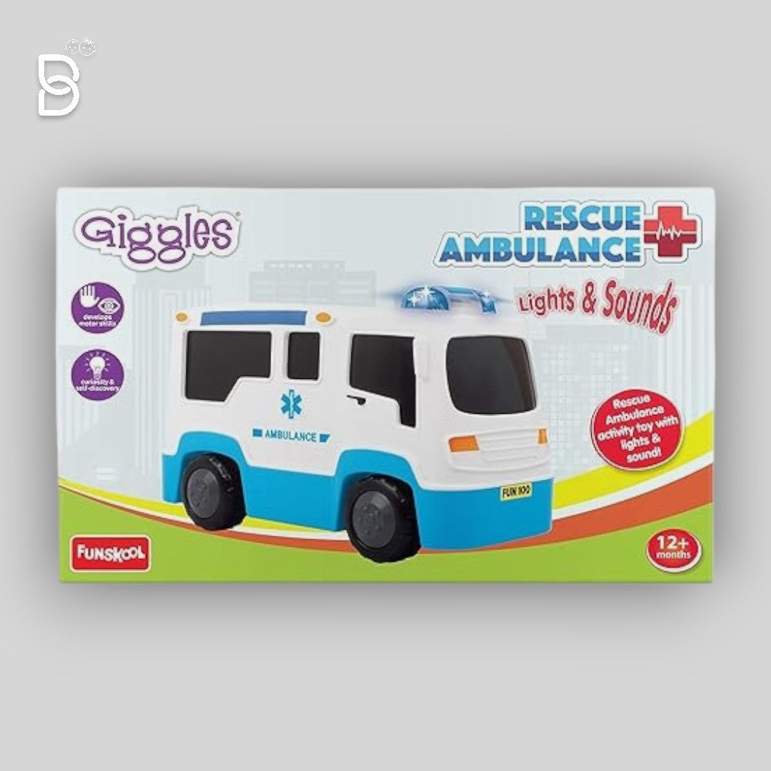 FUNSKOOL RESCUE AMBULANCE, MULTI COLOR VEHICLE WITH LIGHTS & SOUNDS