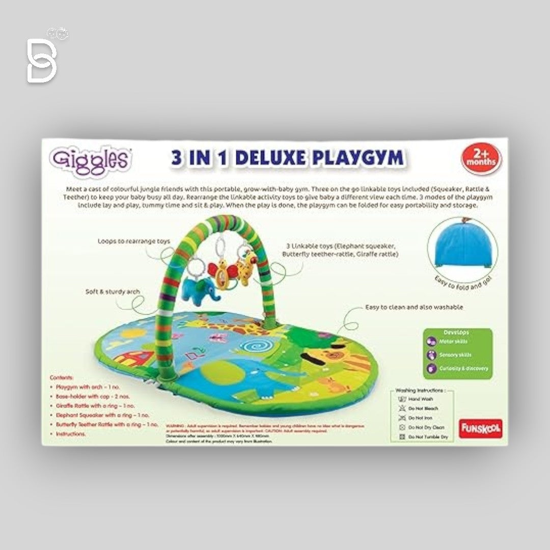 FUNSKOOL-3 IN 1 DELUXE PLAYGYM, 3 WAYS TO PLAY, ACTIVITY PLAYGYM 3 LINKABLE TOYS, EASY PORTABILITY AND STORAGE
