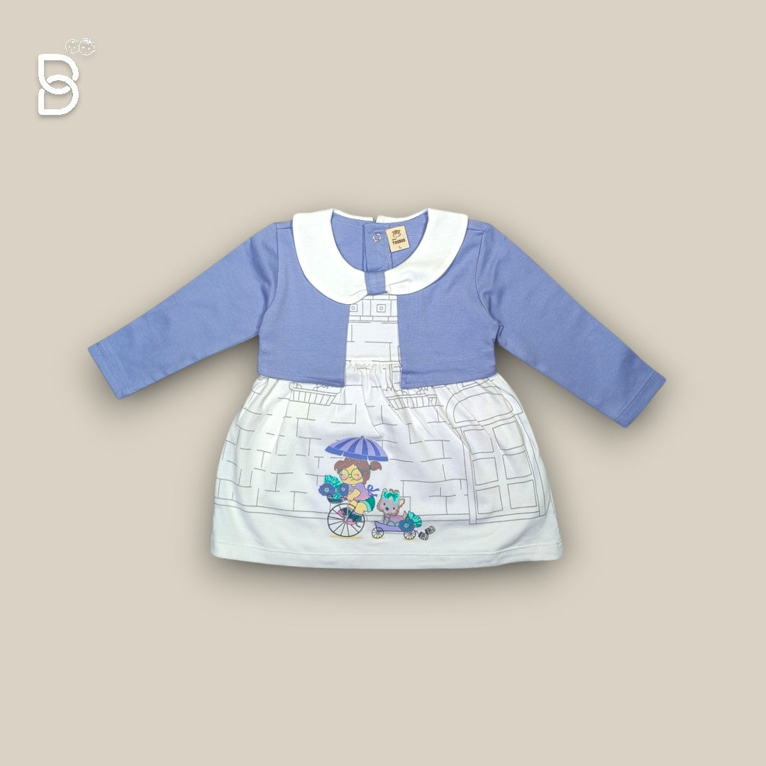 NEW BORN COTTON FROCK PANT PURPLE