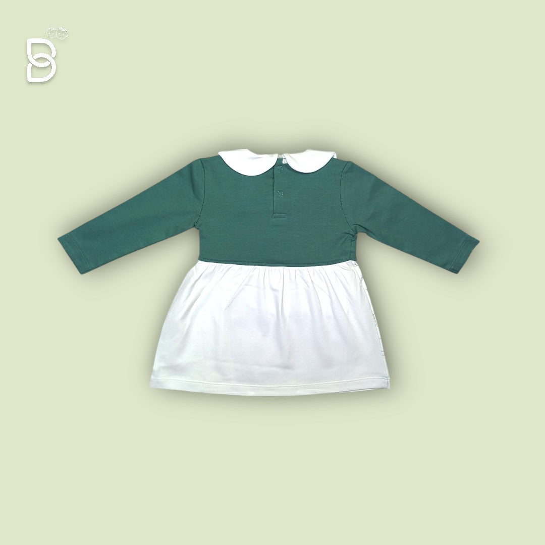 NEW BORN BABY FROCK PANT GREEN