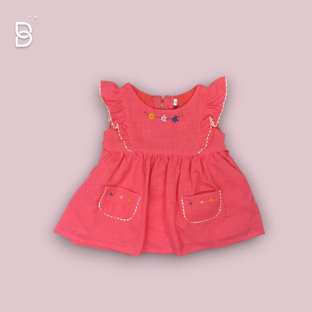 NEW BORN BABY FROCK RED- JILAX