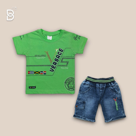 NEW BORN T-SHIRT AND NICKER GREEN - GILLI DANDA