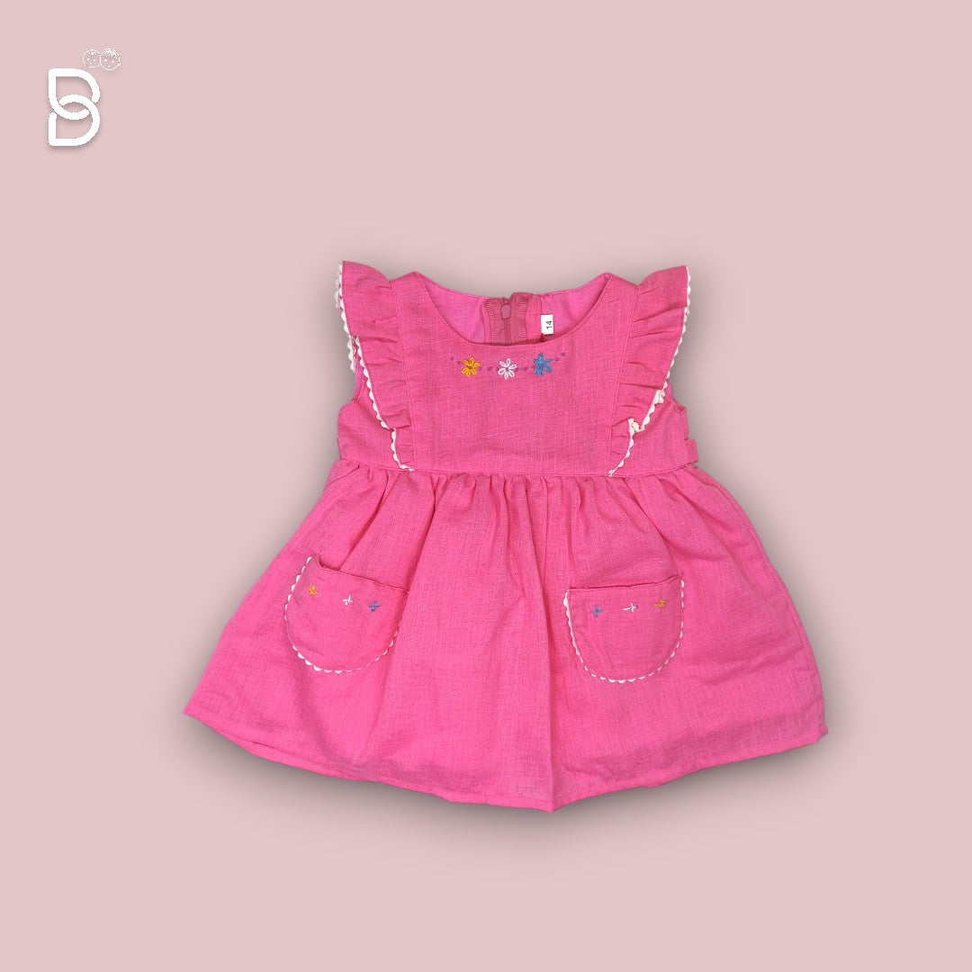 NEW BORN BABY FROCK RANI PINK - JILAX