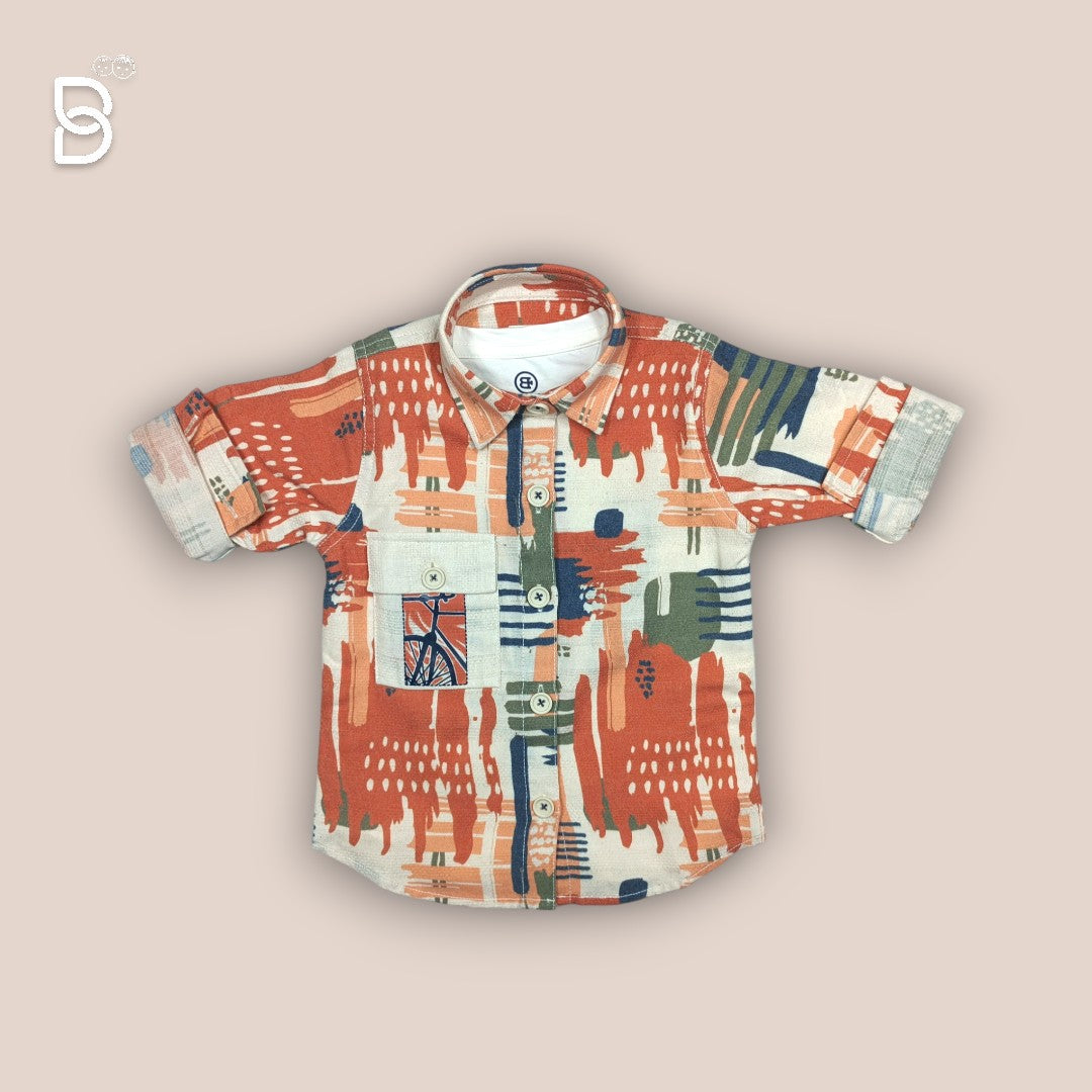 MULTI SHIRT & WHITE T-SHIRT