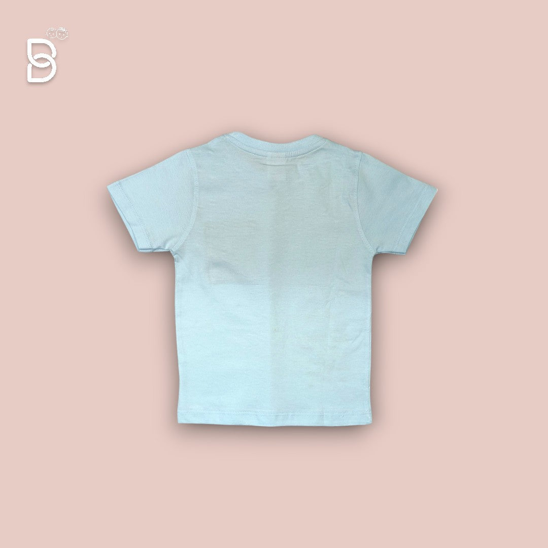 BOYS PRINTED T-SHIRT AND NICKER SKY BLUE- O&O