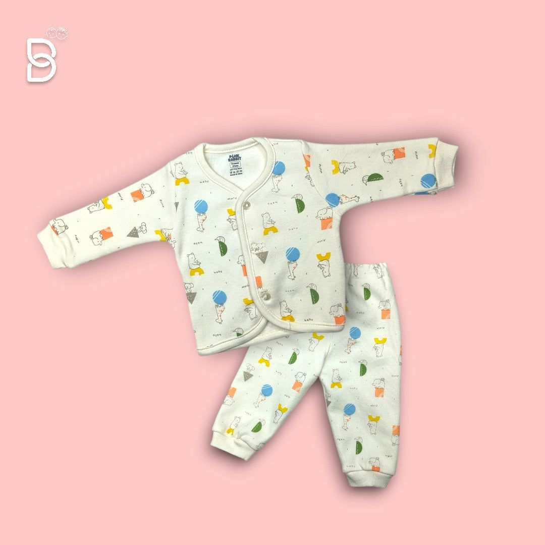 NEW BORN BABY COTTON SET - PINK RIBBON