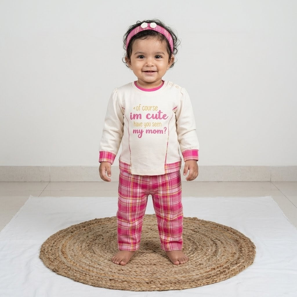 New born pink co-ord set