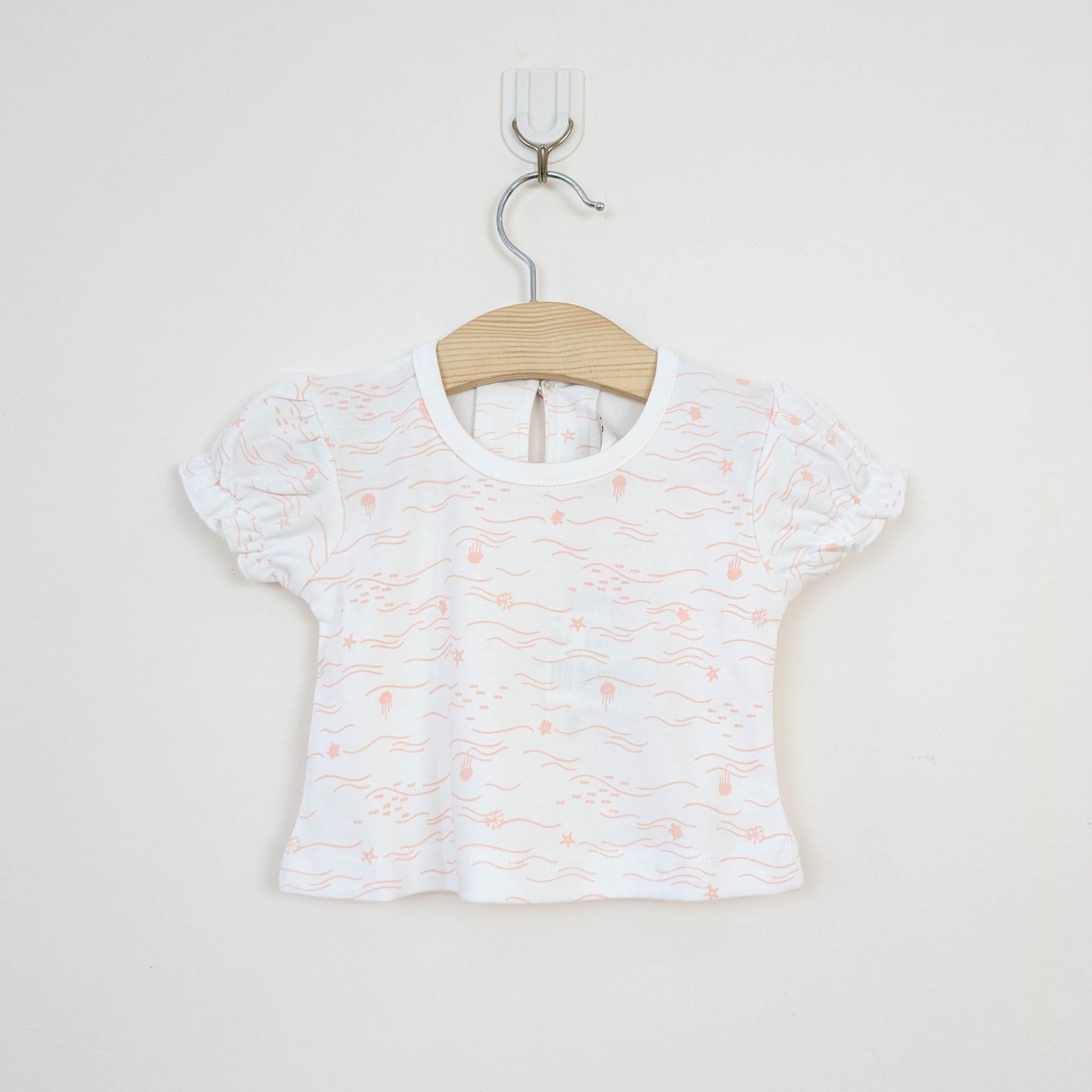 Peach Ocean Explorer Pinafore & Wave Print Tee Set