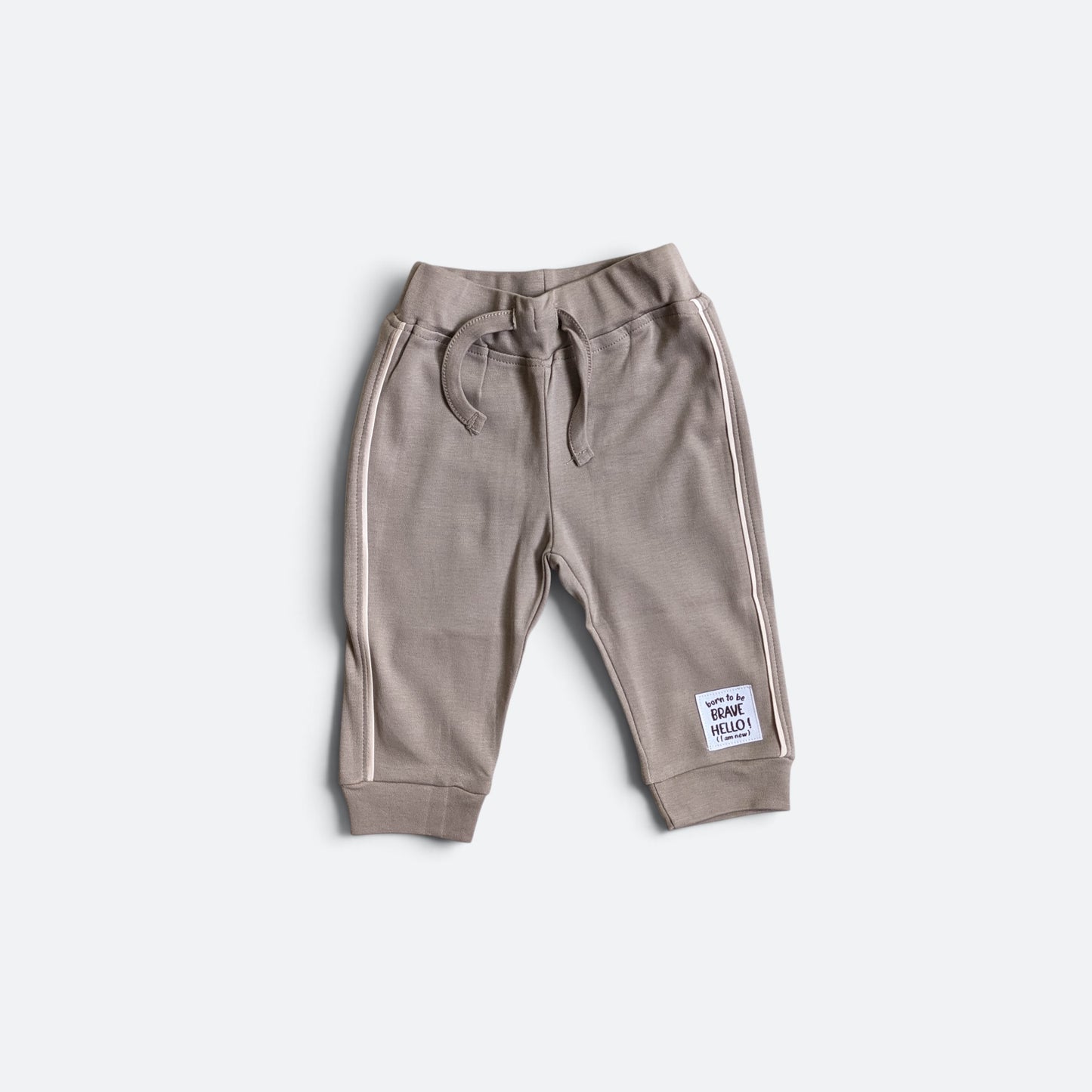 Unisex Baby Light Pink Hedgehog Henley Top & Taupe Trousers Set