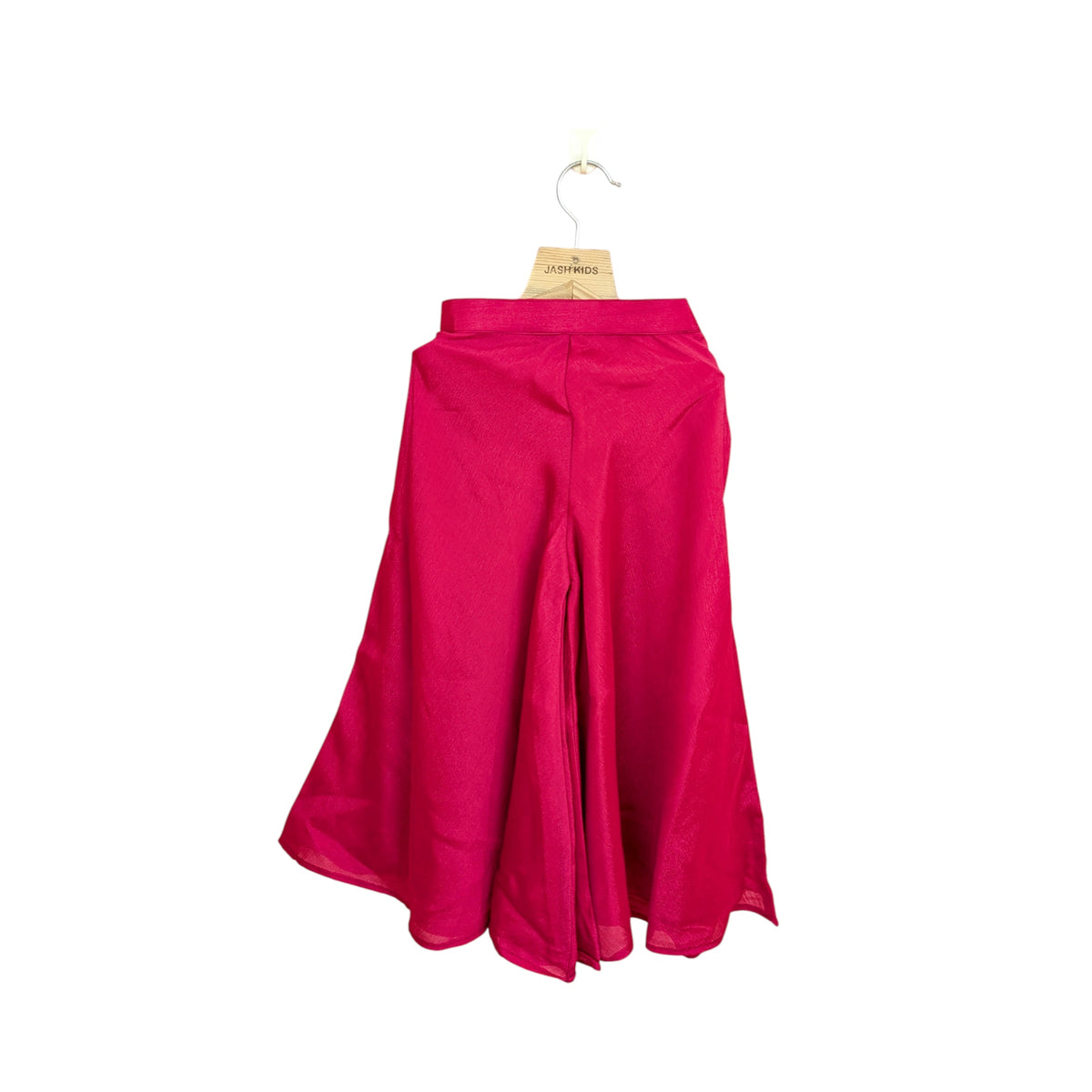Girls Embroidered Peplum Top with Sharara & Dupatta Set (Rani Pink)