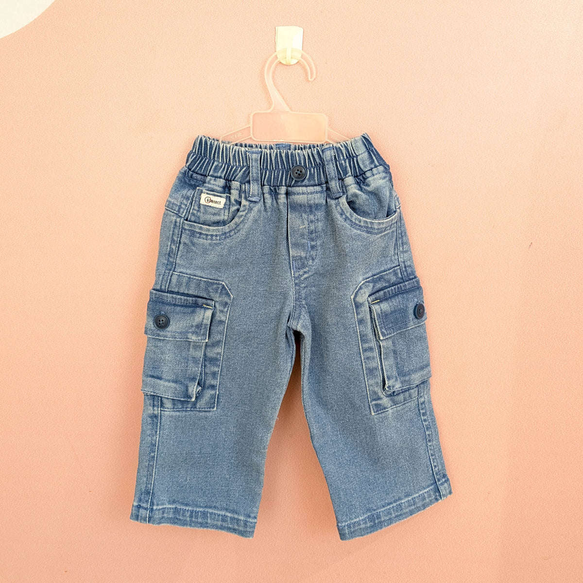 Boys Sun Embroidery Set – Linen-Look Shirt-Jacket, Graphic Tee & Denim Cargo Shorts