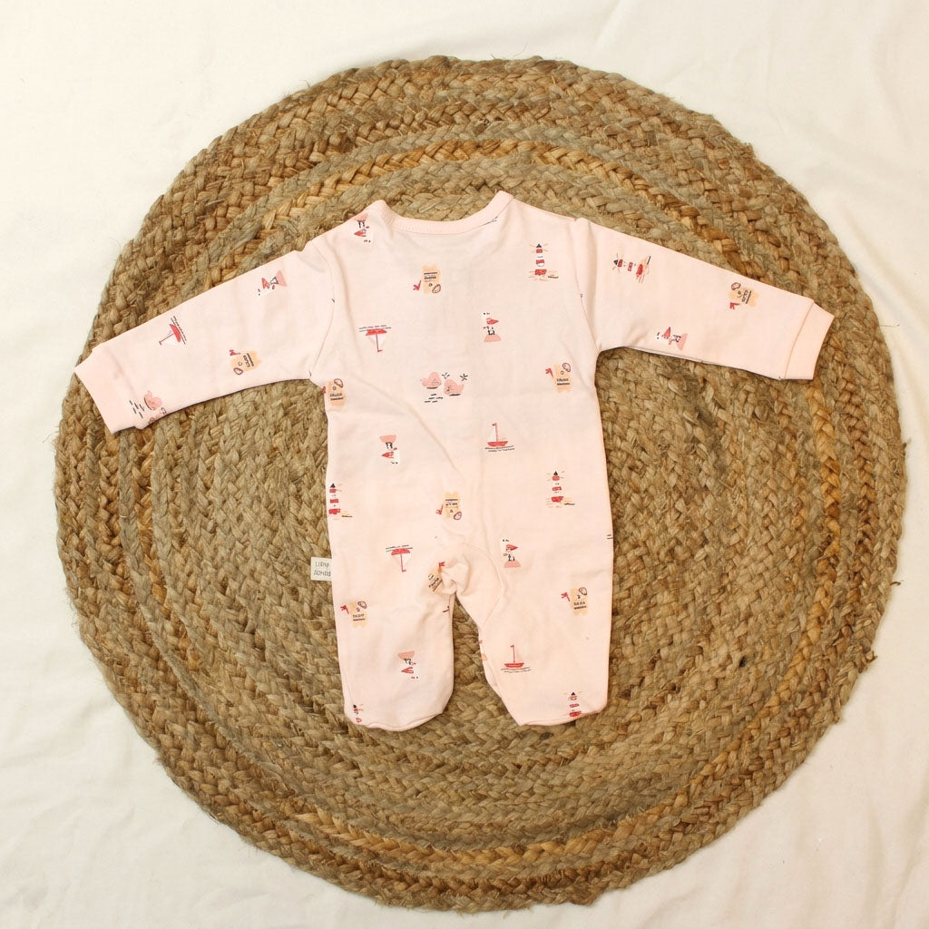 New Born Rompers with Matching Beanie -Pale Pastel Pink